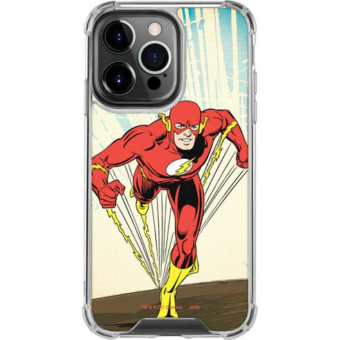 DC Comics The Flash Classic Art Sprint Pose iPhone 14 Pro Clear Case
